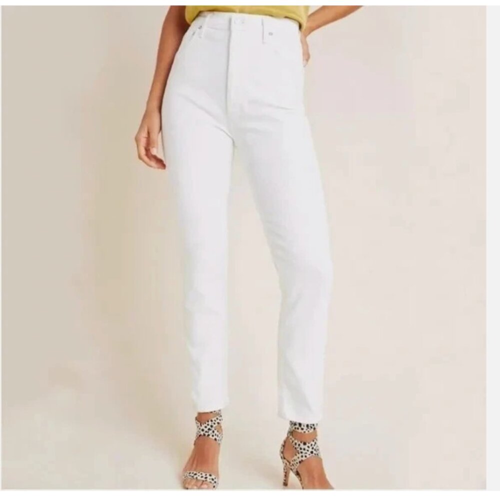 Agolde Nico White Ultra High Rise Slim Fit Button Fly Jeans Women’s Size 29